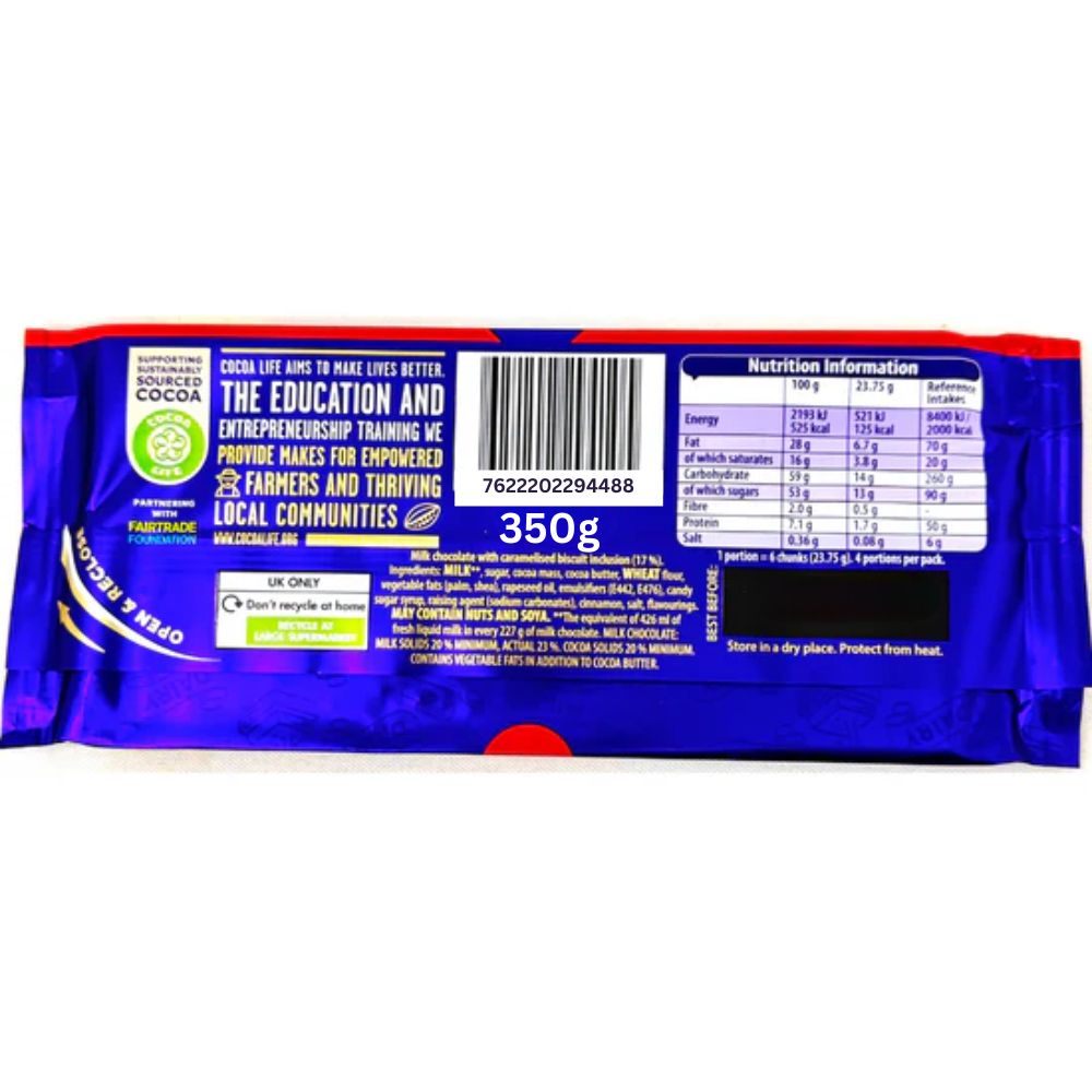 C'bury Dairy Milk Biscoff 350g