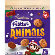 Cadbury Festive Animals Chocolate Biscuits 6pk 119g