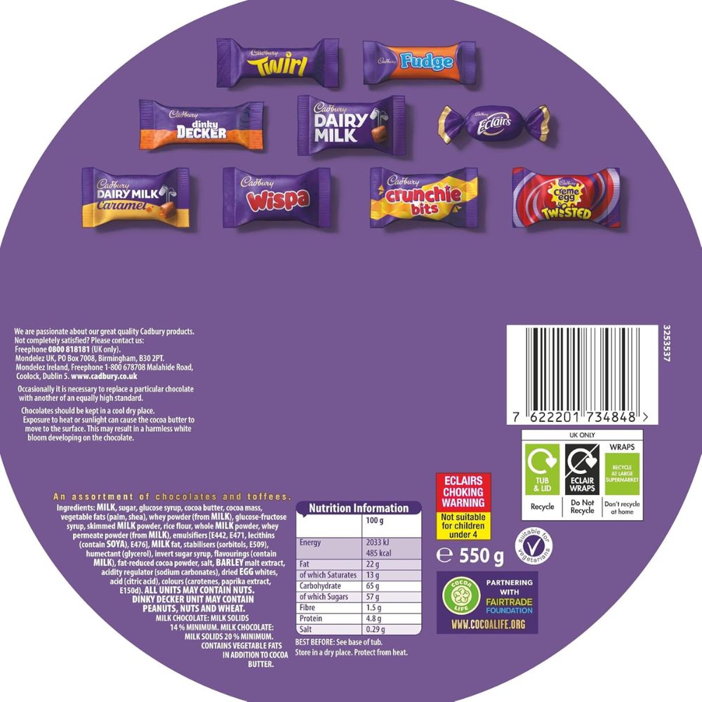 C'bury Heroes Assorted Chocolate Tub 550g