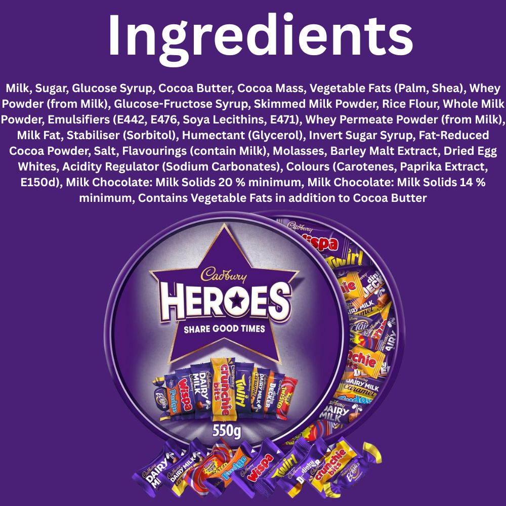 C'bury Heroes Assorted Chocolate Tub 550g