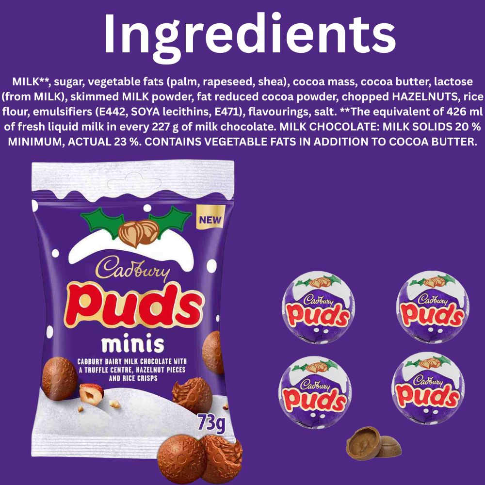 C'bury Puds Minis Clipstrip Chocolate Bag 73g