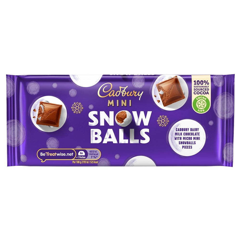Cadbury Mini Snowballs Chocolate Bar 110g