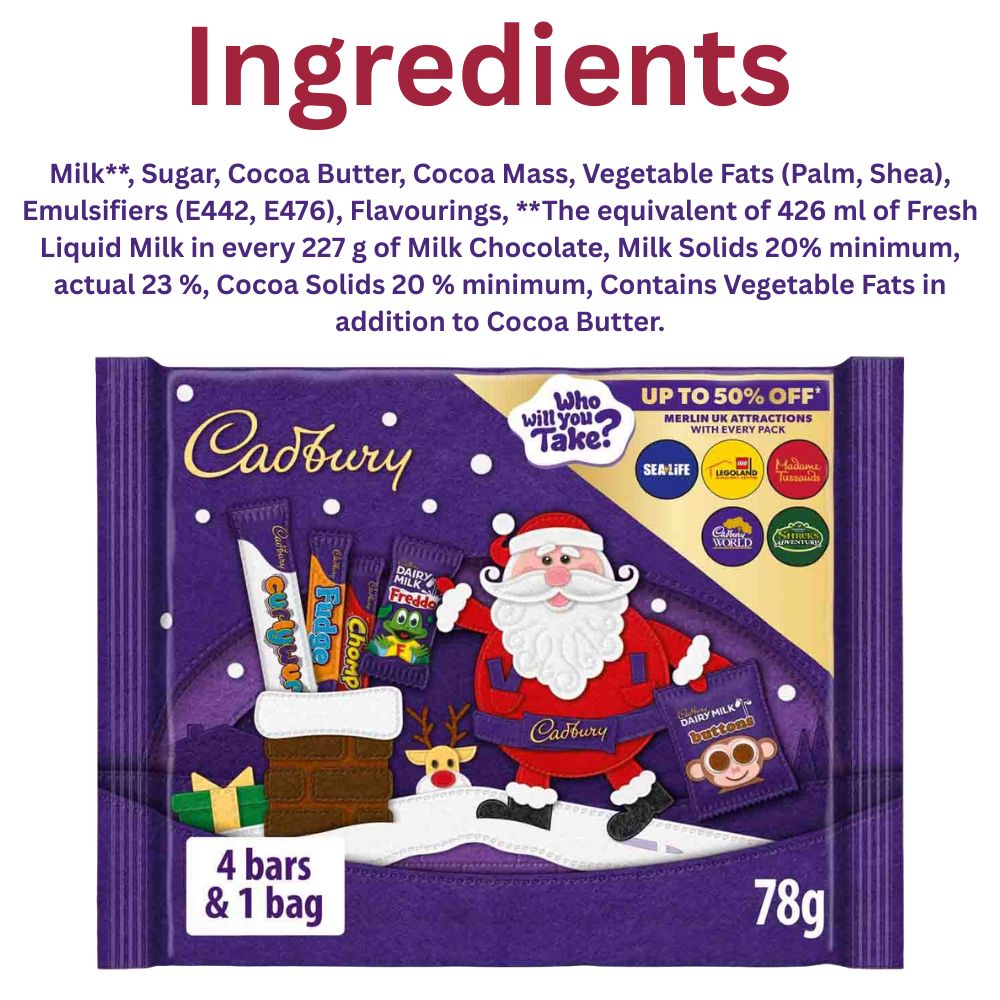 C'bury Chocolate Small Santa Selection Box 78g