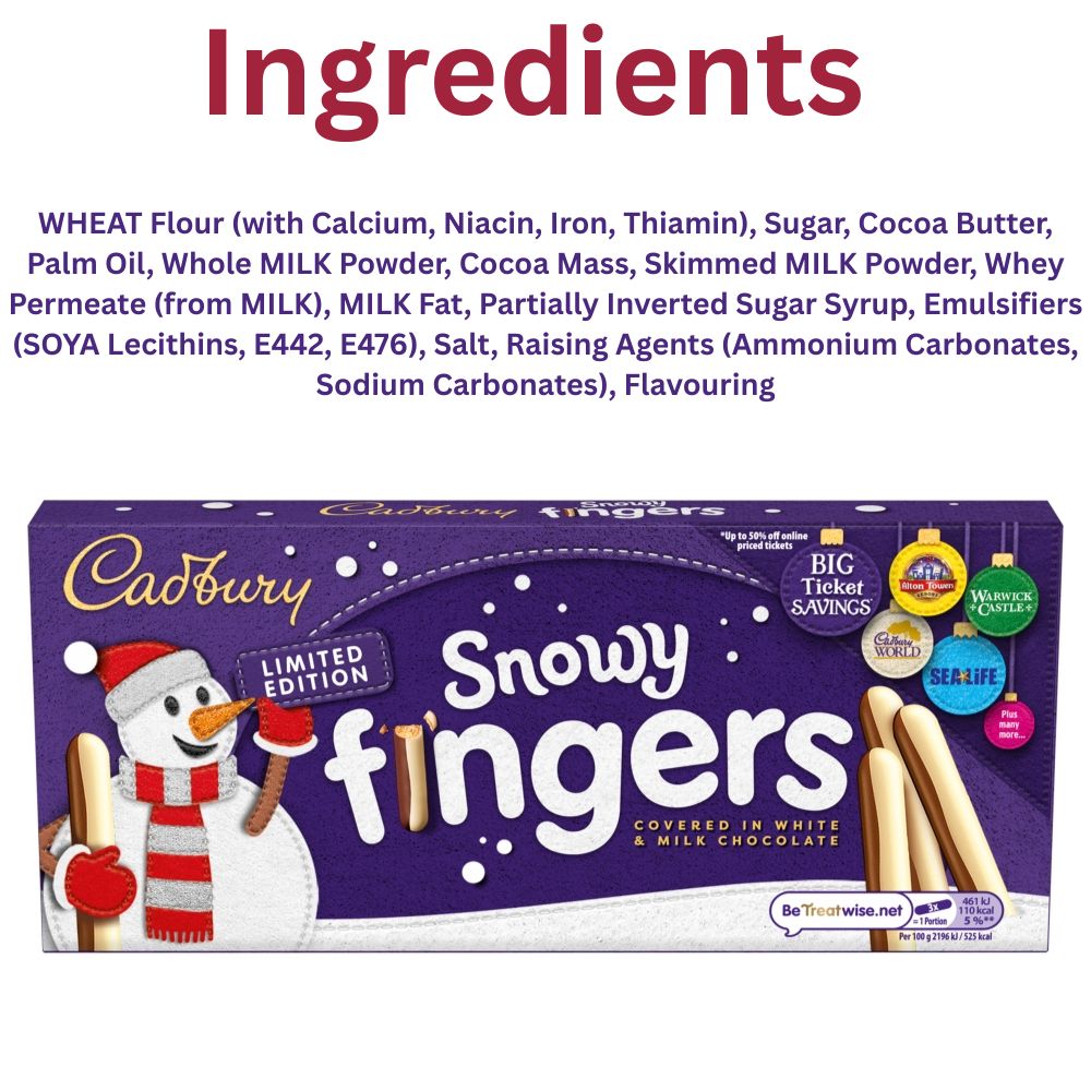 C'bury Snowy Fingers Chocolate 115g