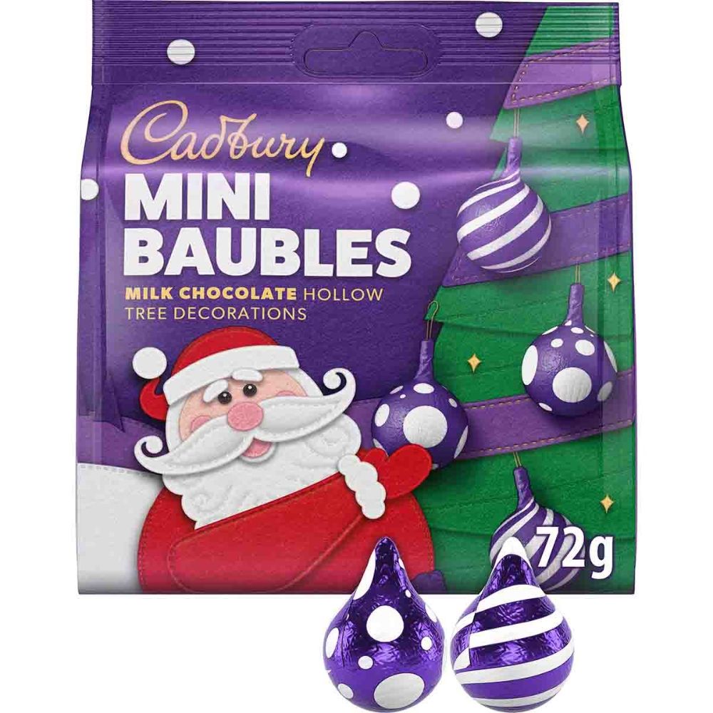 C'bury Mini Baubles Tree Decorations Chocolate Tree Bag 72g