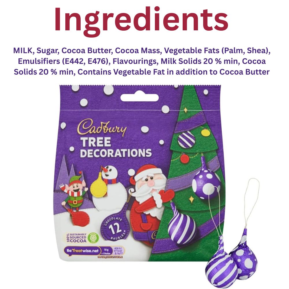 C'bury Mini Baubles Tree Decorations Chocolate Tree Bag 72g
