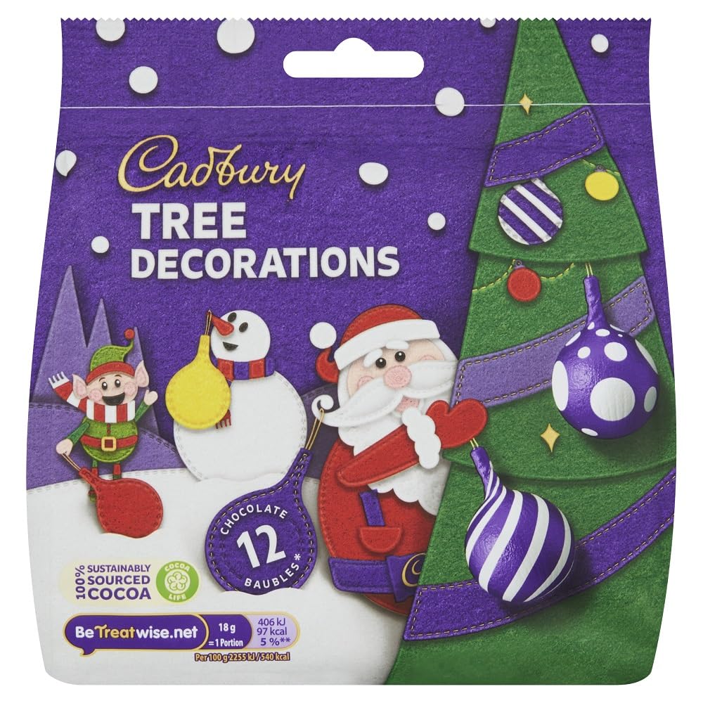 Cadbury Mini Baubles Tree Decorations Chocolate Tree Bag 72g