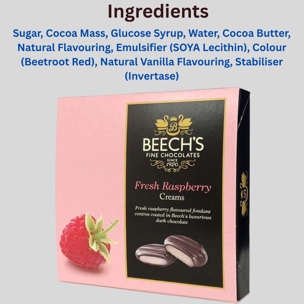 Beech's Fine Chocolate Fresh Raspberry Creams 90g