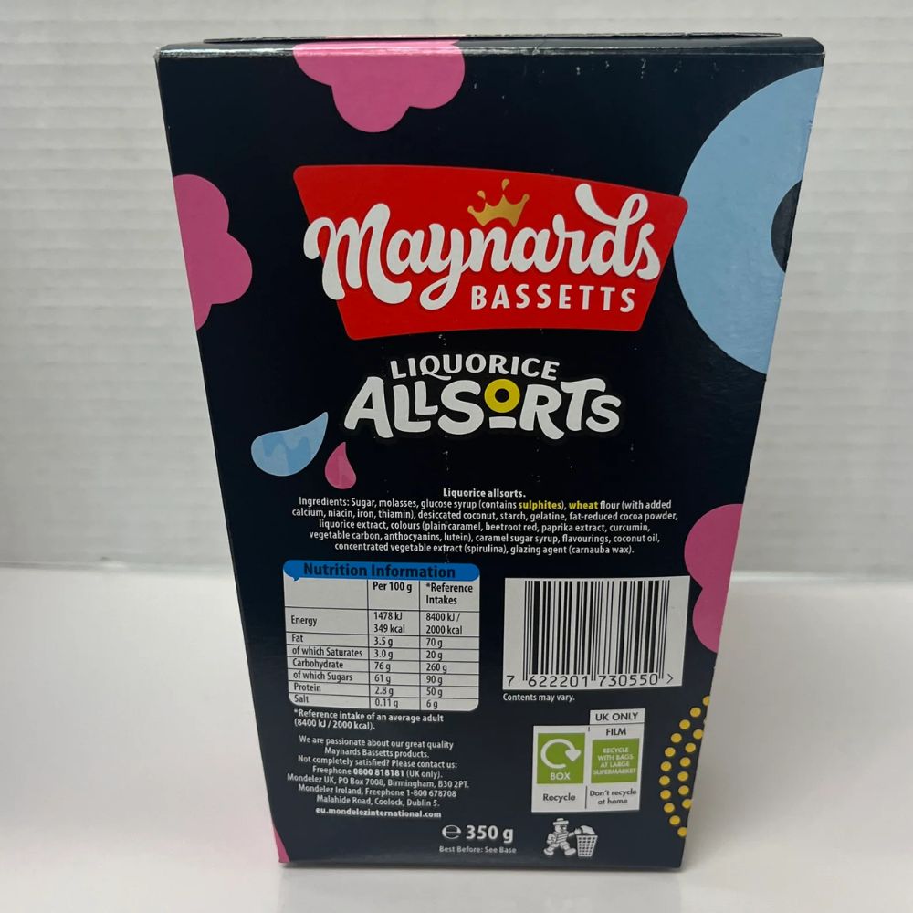 Maynards Bassetts Liquorice Allsorts Carton 350g