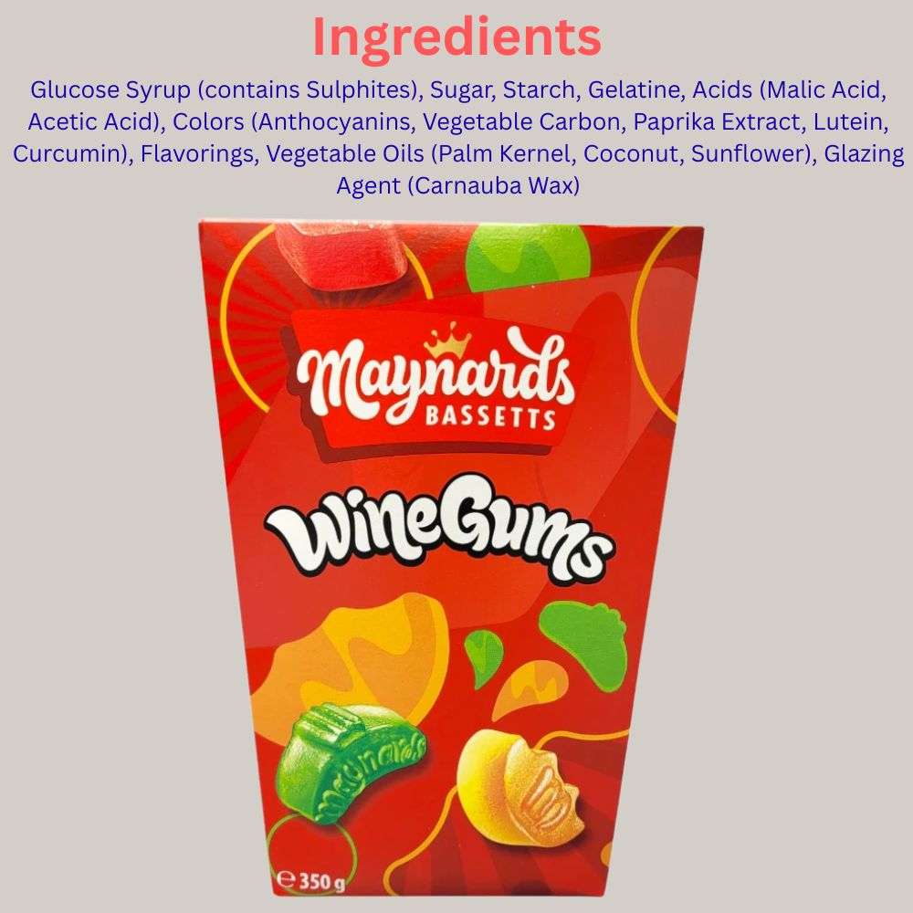 Maynards Bassetts Wine Gums Carton 350g