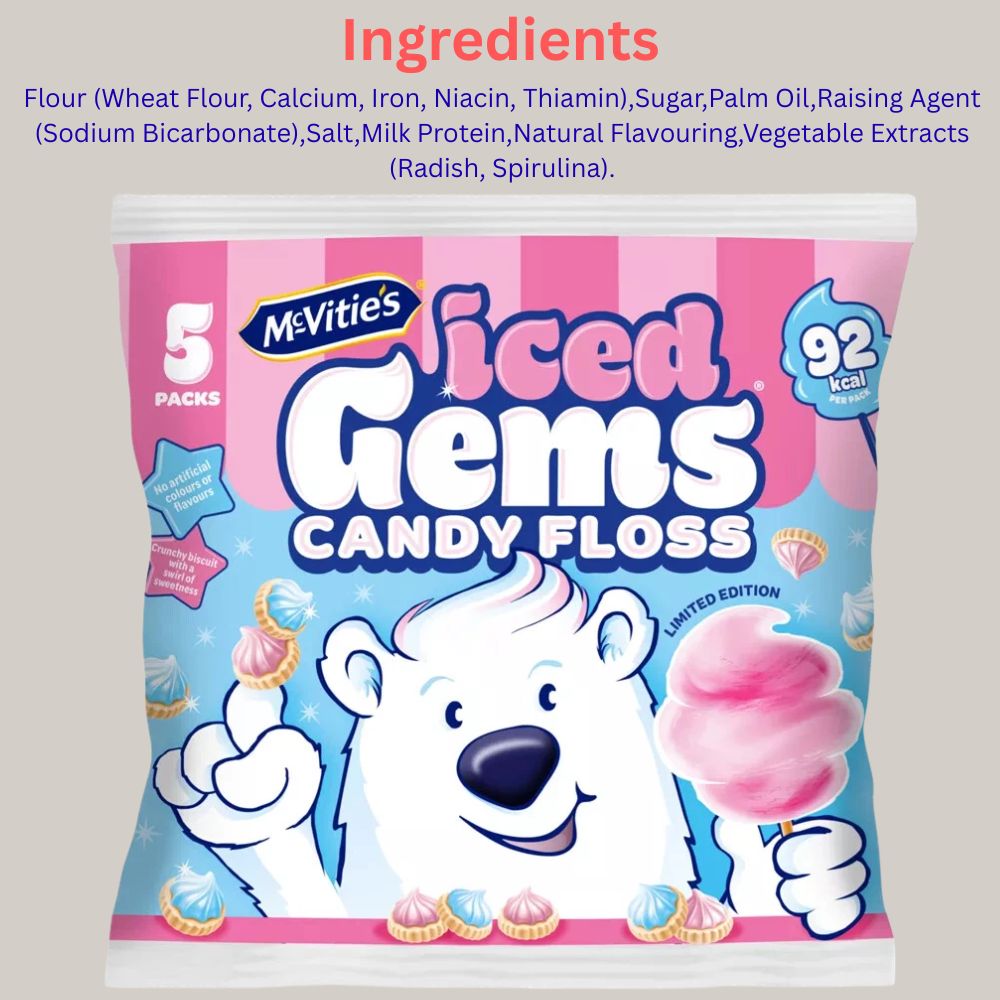 McVitie's Candyfloss Iced Gems 5pk (5X23G) 115g