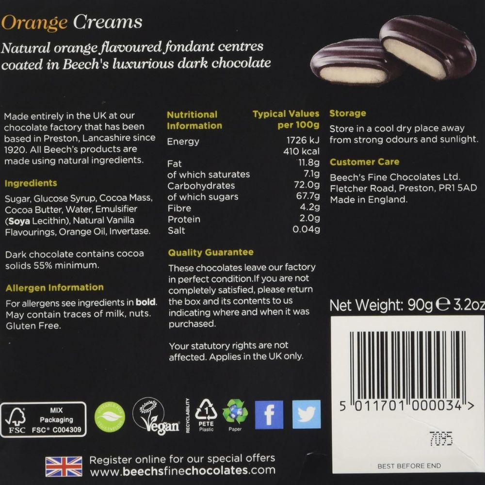 Beech's Fine Chocolate Orange Creams 90g