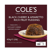 Cole's Black Cherry And Amaretto Rich Fruit Pudding 454g