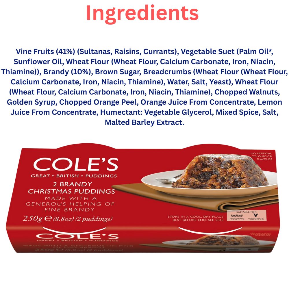 Cole's Brandy Christmas Pudding Twin Pack (2X125G) 250g
