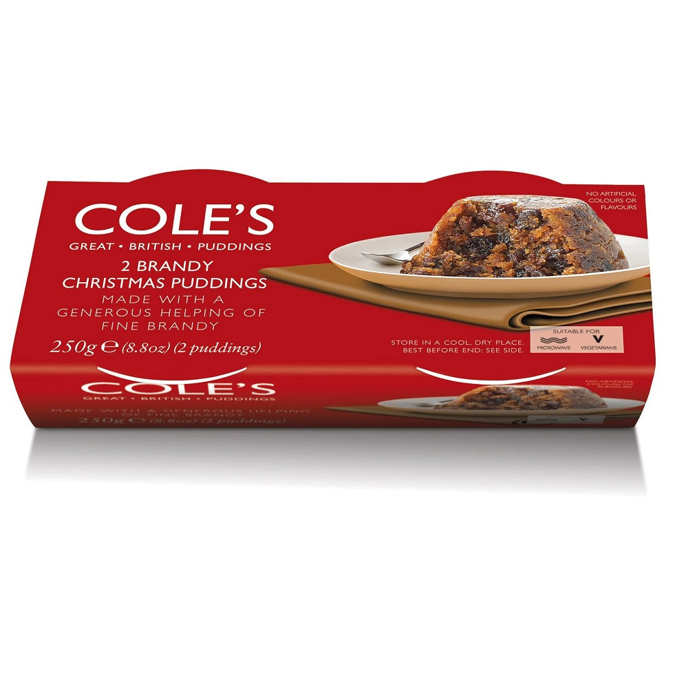 Cole's Brandy Christmas Pudding Twin Pack (2X125G) 250g