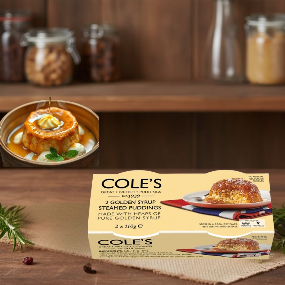 Cole's Golden Syrup Steamed Pudding Twin Pack (2X110g) 220g