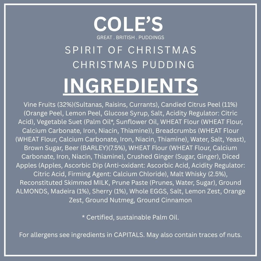 Cole's The Spirit Of Christmas Pudding 454g