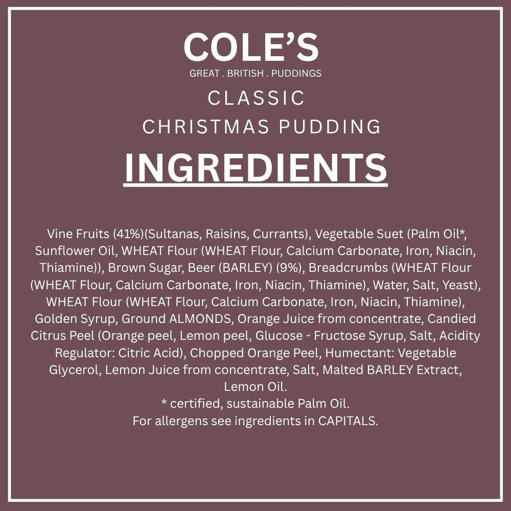 Cole's Classic Christmas Pudding 227g