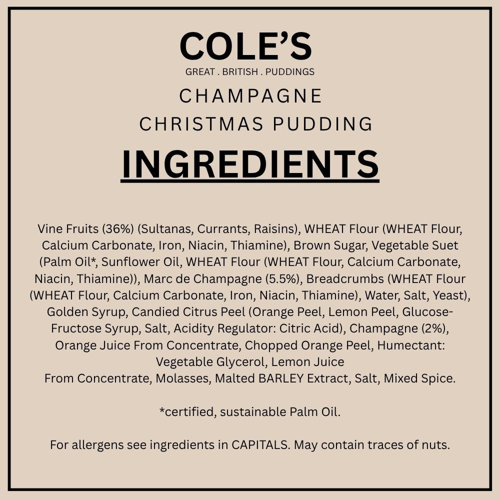 Cole's Champagne Christmas Pudding 454g