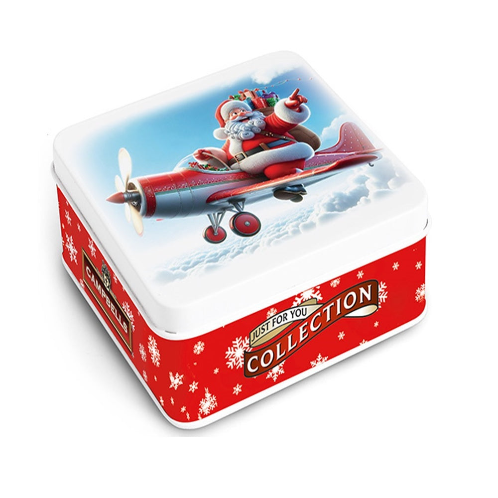 Campbells Shortbreads Flying Santa Tin 90g Scottish All Butter Shortbread Gift Tin