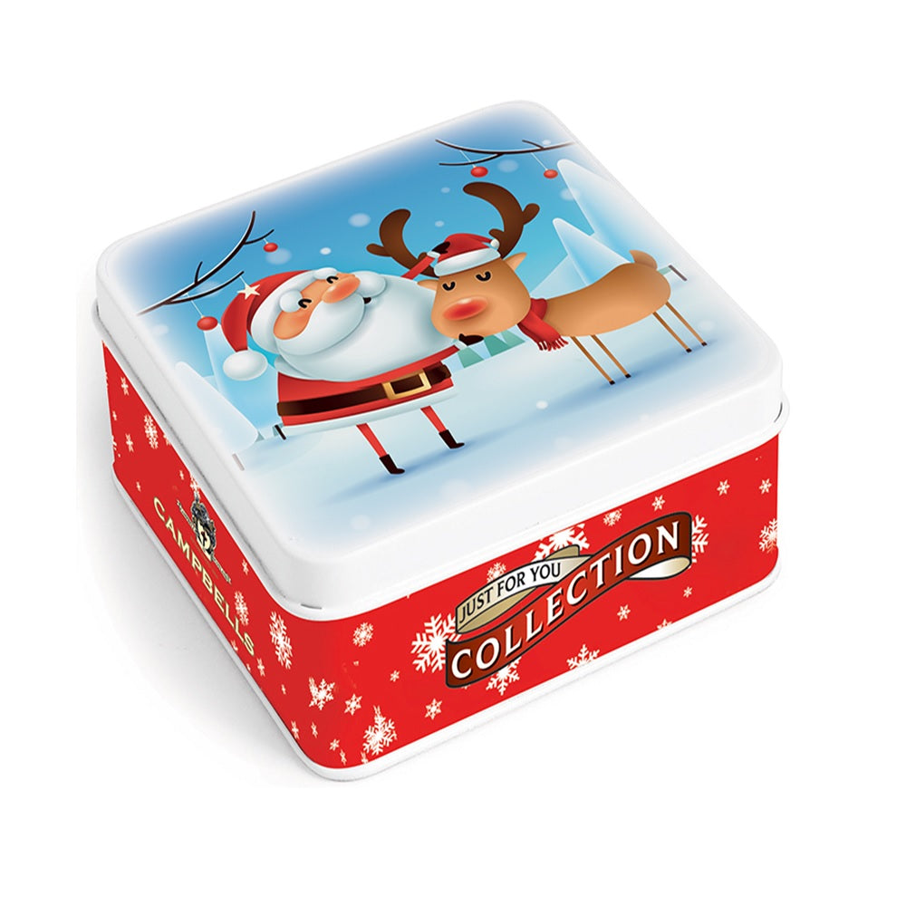 Campbells Shortbreads Christmas Santa and Rudolph Tin 90g Scottish All Butter Shortbread Gift Tin
