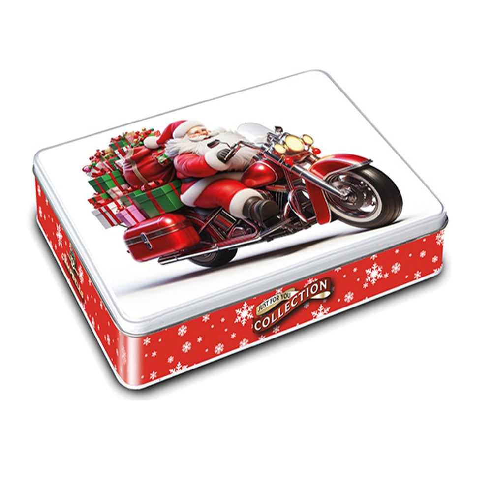 Campbells Shortbreads Biker Santa Tin (Assorted Shortbread Shapes) 150G – decorative Scottish shortbread gift tin