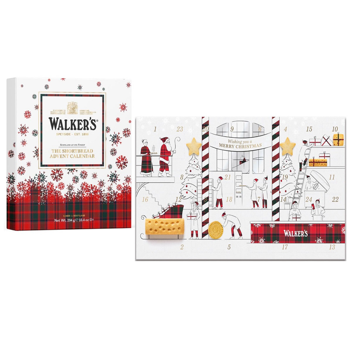 Walkers Shortbread advent calendar 10.4oz Scottish Christmas biscuit assortment