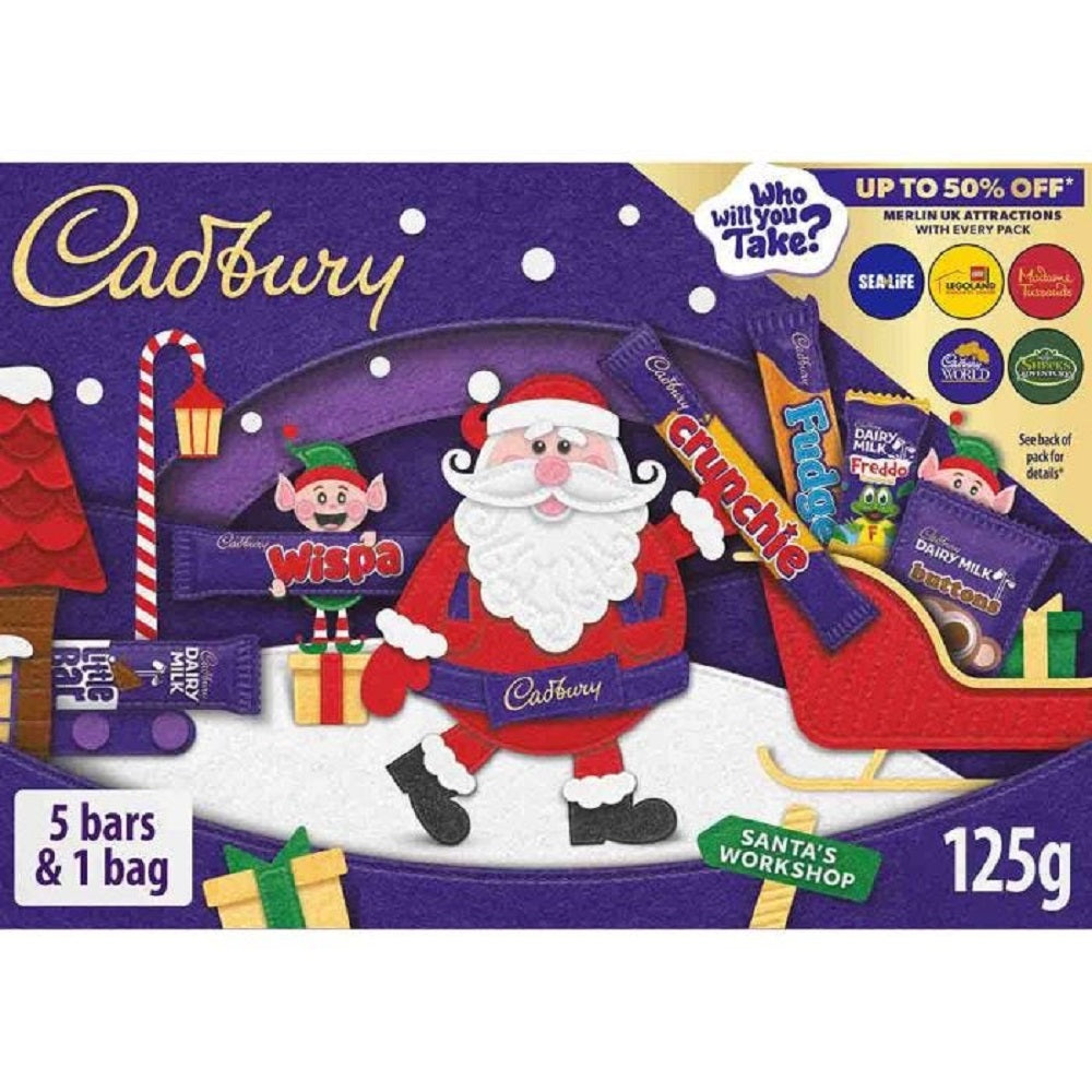 Cadbury Chocolate Medium Santa Selection Box 125G – UK Christmas chocolate selection box gift