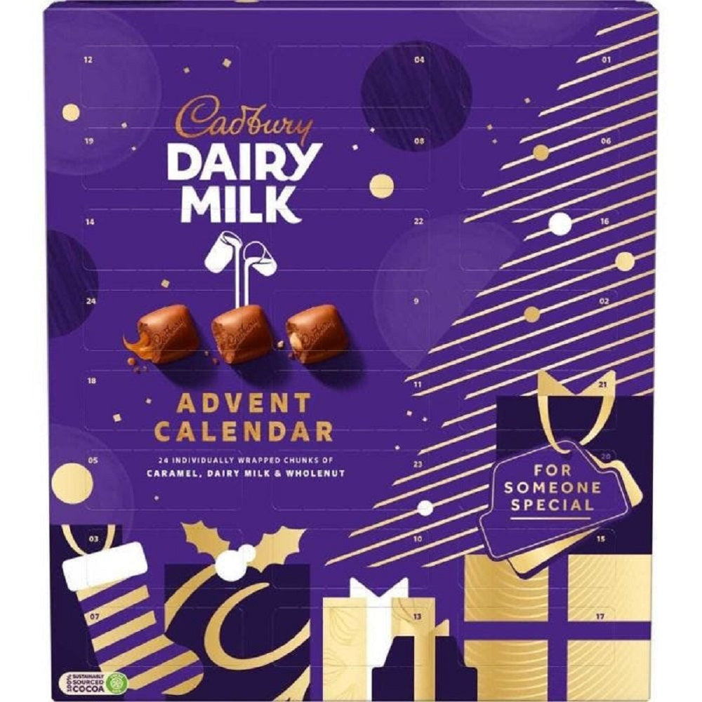 Cadbury Dairy Milk Mixed Chunk Advent Calendar 258G – UK chocolate advent calendar for Christmas