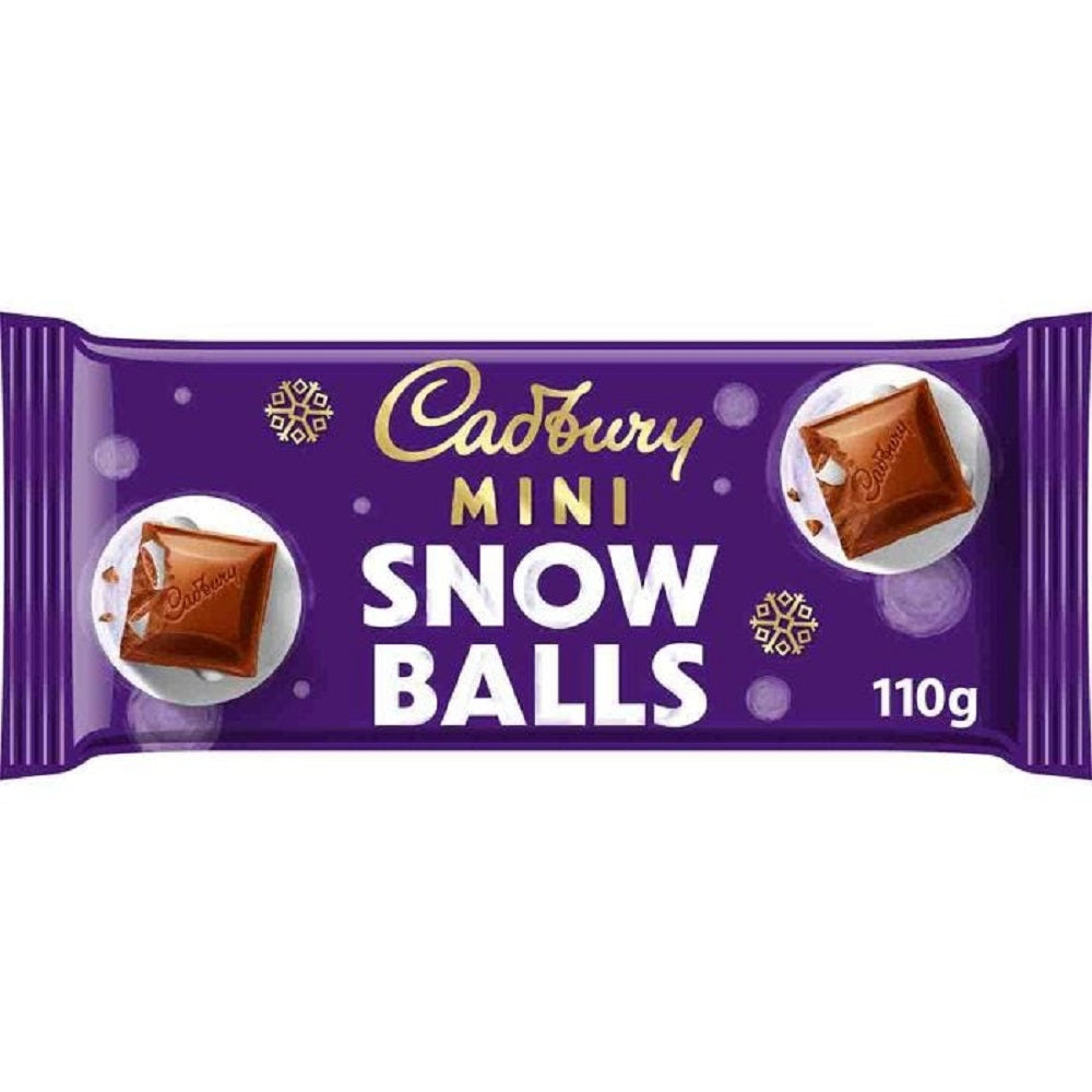 Cadbury Mini Snowballs Chocolate Bar 110G – UK Christmas chocolate stocking filler