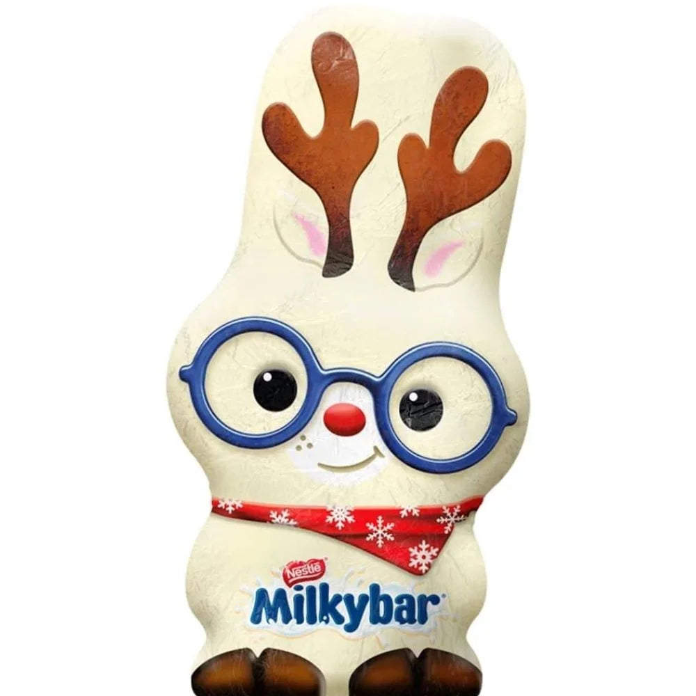 Milkybar Reindeer 44g white chocolate Christmas figure