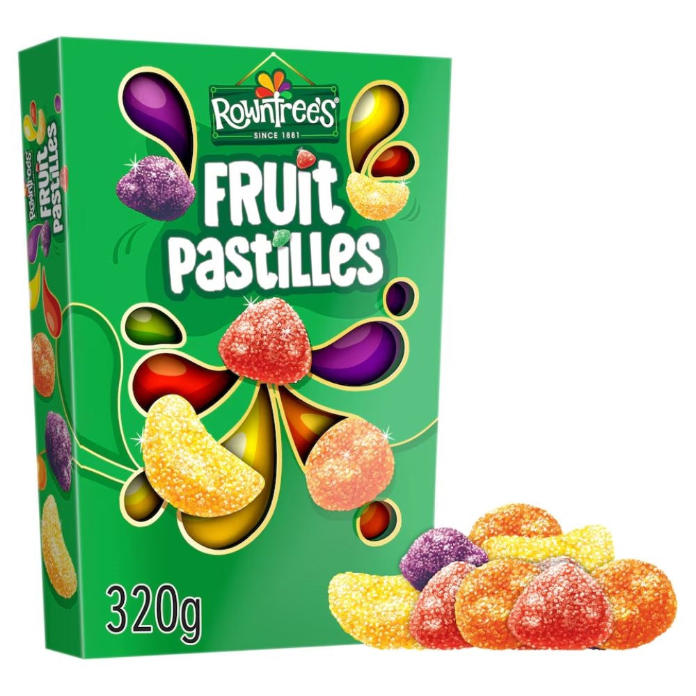 Rowntree's Fruit Pastilles Sweets Carton 320G – UK sweets sharing box for Christmas