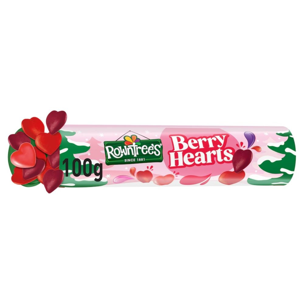 Rowntree's Berry Hearts Candy Giant Tube 100G – UK Christmas sweets stocking filler