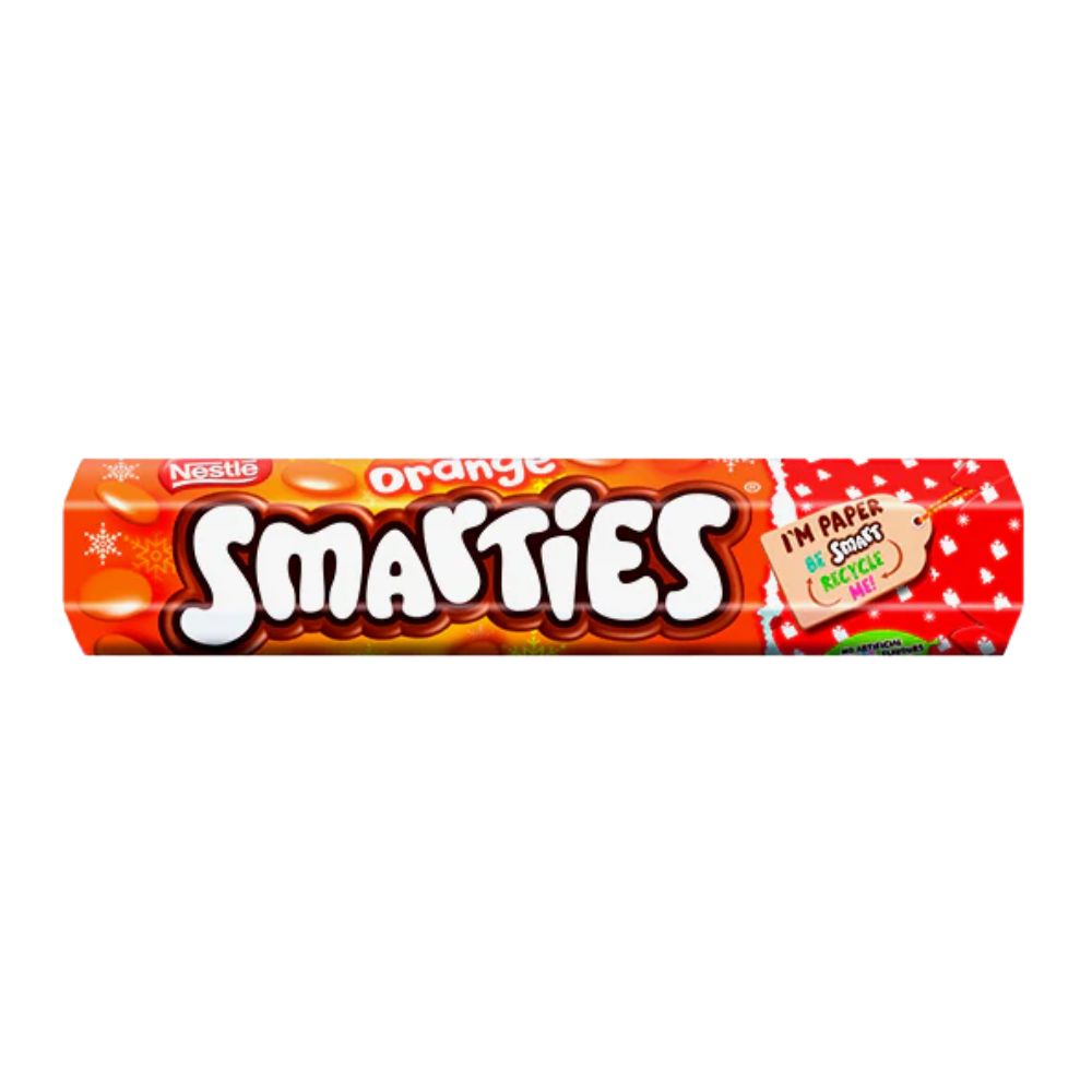 Nestlé Smarties Candy Orange Giant Tube 120G – UK Christmas sweets stocking filler