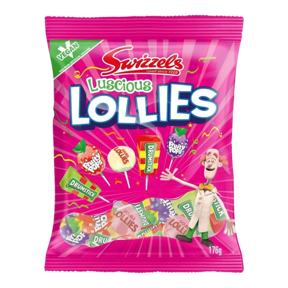 Swizzels Matlow Luscious Lollies 176g assorted British lollipop bag