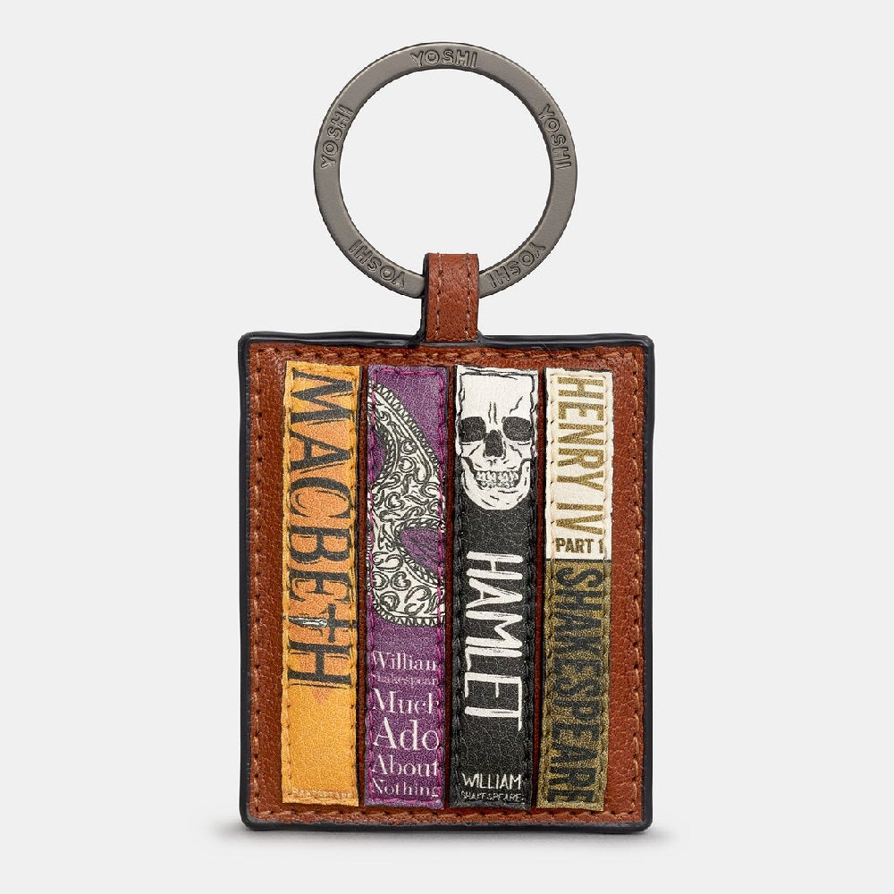 Yoshi Brown Shakespeare Bookworm Leather Keyring