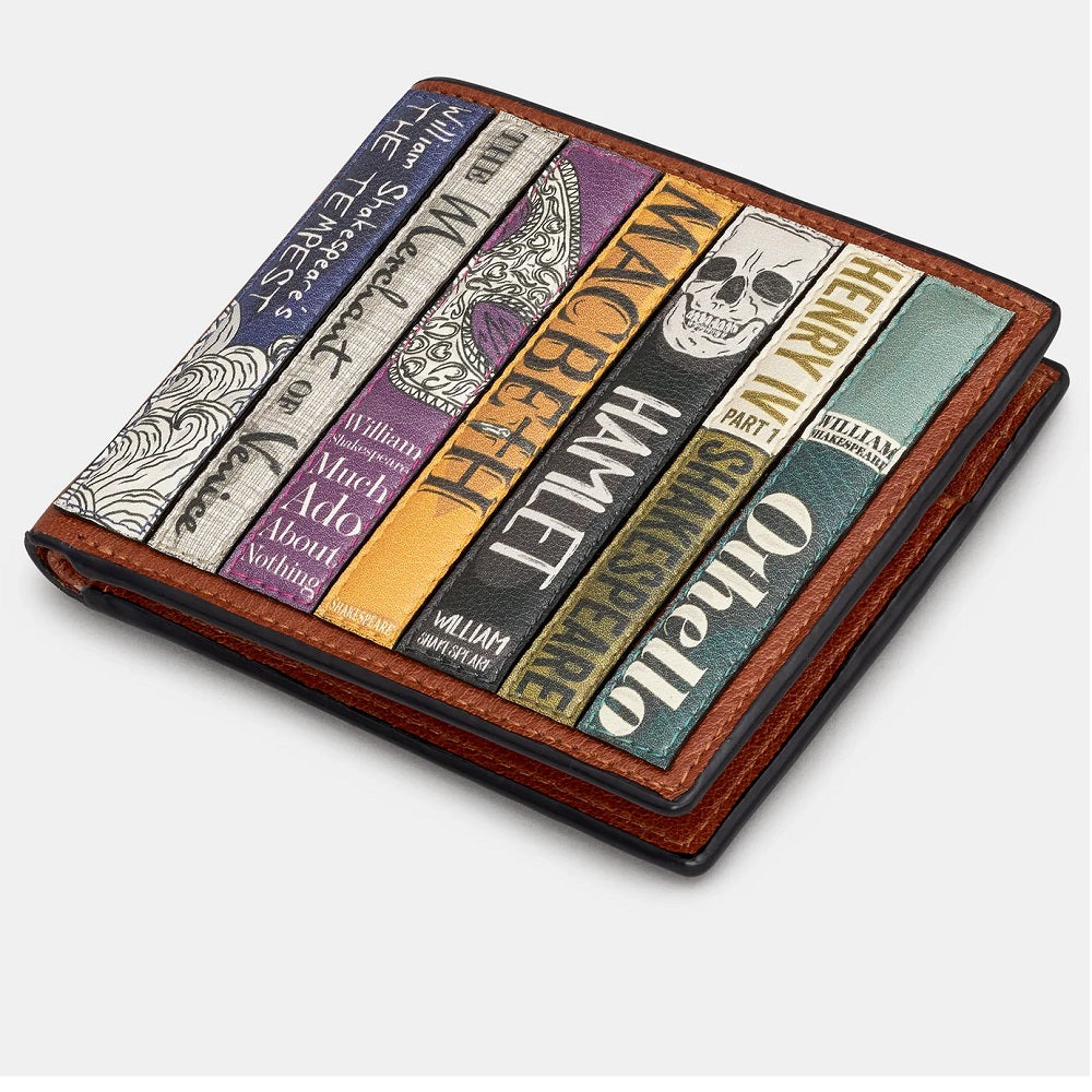 Yoshi Shakespeare Bookworm Two Fold Brown Leather Wallet