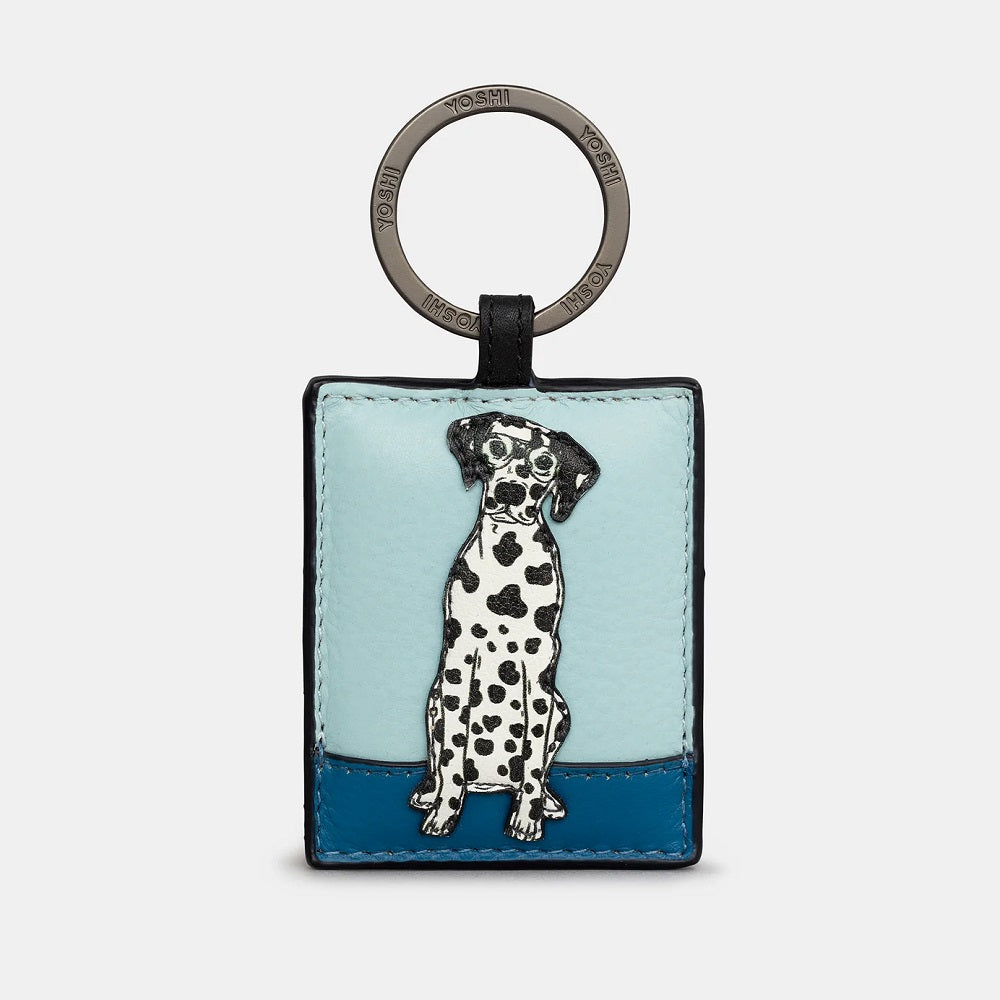 Yoshi Dalmatian Party Dogs Leather Keyring