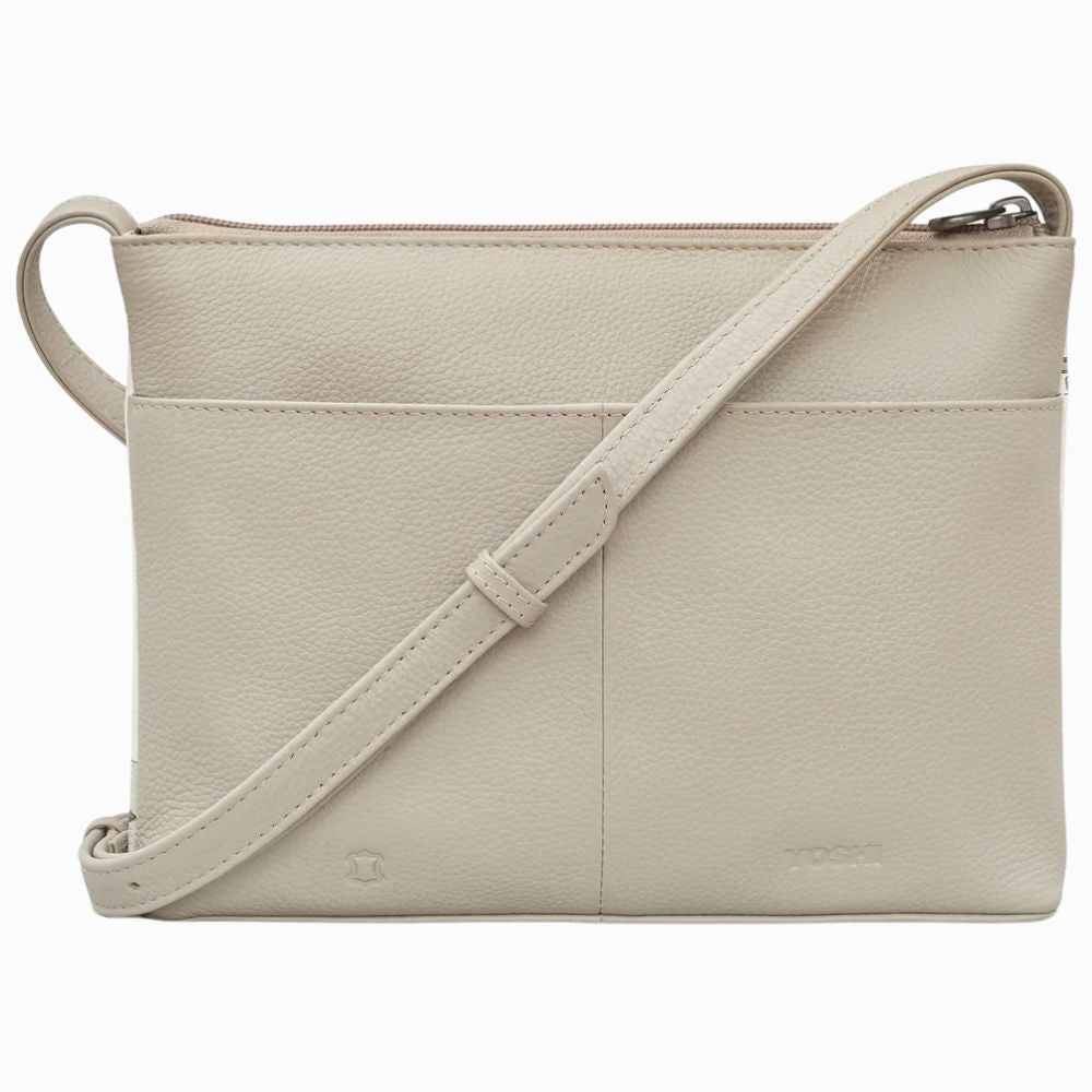 Yoshi Country Cottage Warm Grey Leather Cross Body Bag