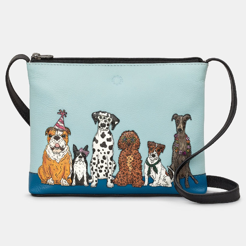Yoshi Party Dogs Cross Body Leather Bag