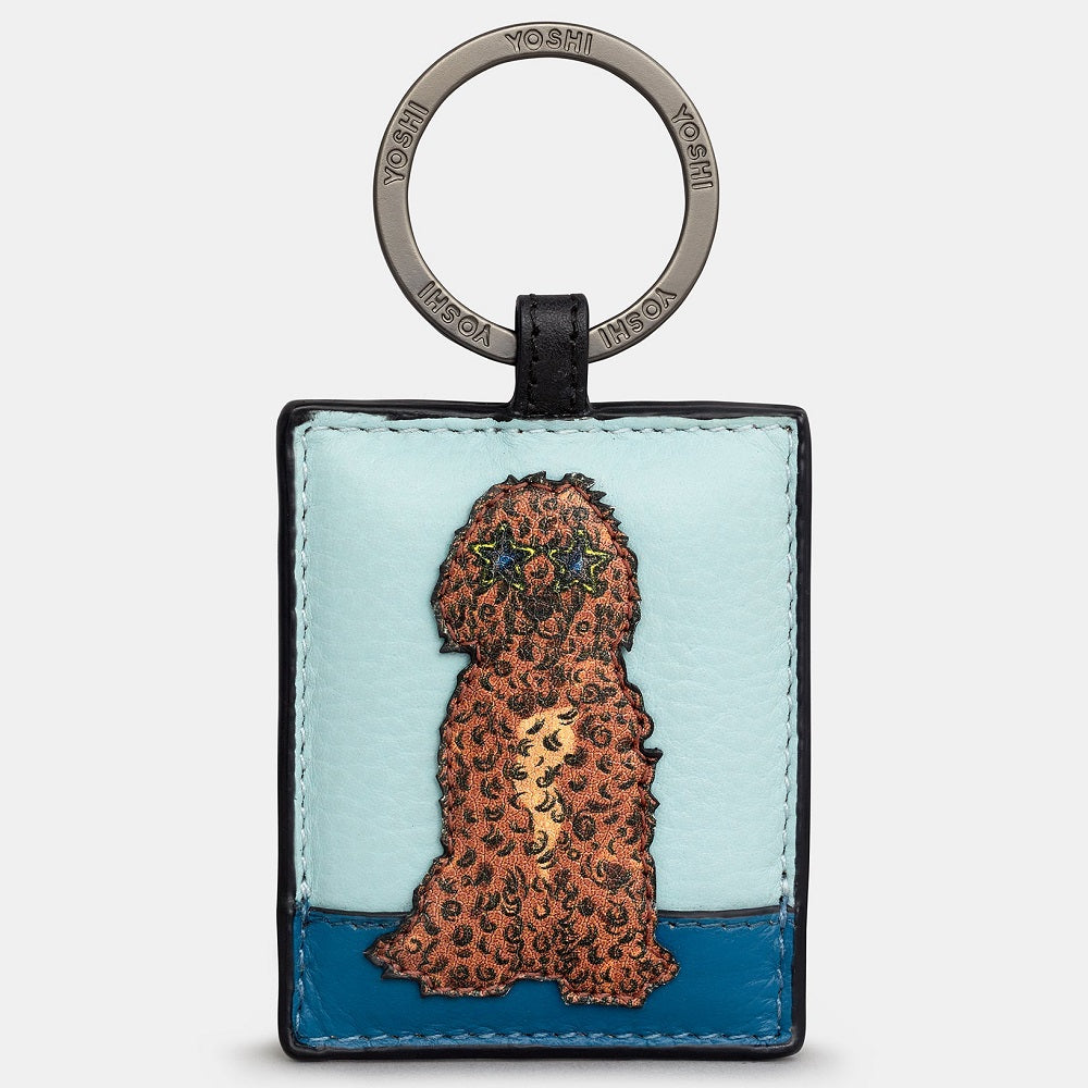 Yoshi Cockapoo Party Dogs Leather Keyring
